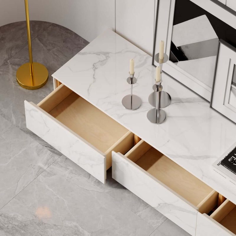 "79" Sintered Stone TV Stand with 4 Drawers"