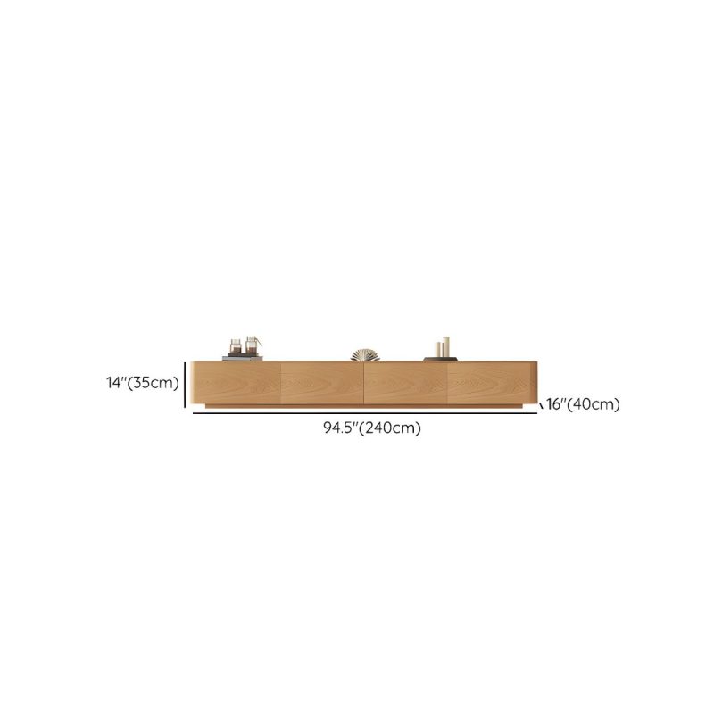 "Dimension of Natural Engineered Wood TV Console Modern Cable Management Media Console - 94.5"L x 16"W x 14"H"