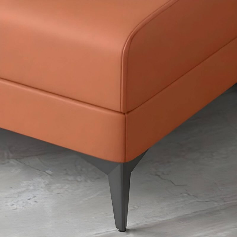 "Modern Faux Leather Rectangle Footstool with Wood Frame for Stylish Comfort - Dark Gray 4 Piece Set"