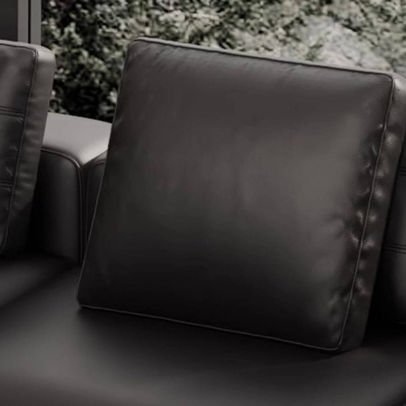 "4 Pc Black Sofa Chaise, Seats 5, Reversible, L-Shape, Black, Interface Genuine Leather, 154"L x 88"W x 31"H"