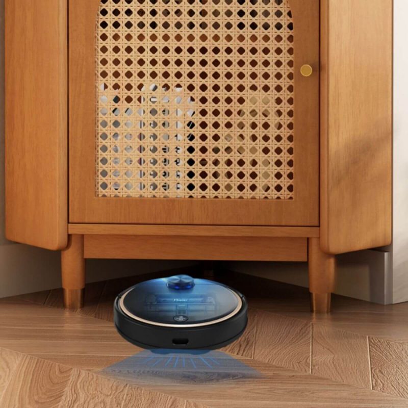 "Modern Simple Style Utility Storage Cabinet with Changeable Shelf, Drawer, Nook Shape, Pull Knobs, Cocoa Top, and Hutch, Black, Rattan-Weaved Door, 17"L x 17"W x 63"H"