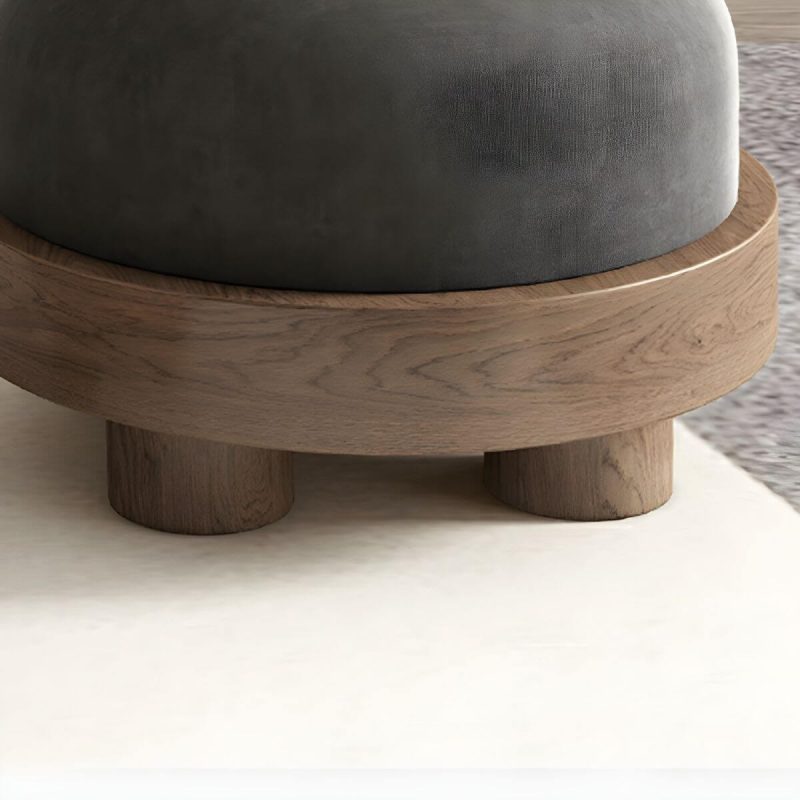 "Modern Flannel Round Ottoman in Small Size for Stylish and Functional Home Decor - Non-Detachable and Nonwashable Green 2 Piece Set"
