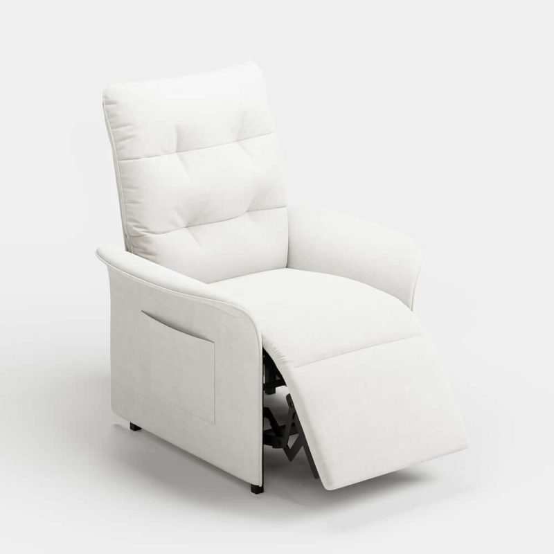 "Velvet Power Recliner Accent Chair with Side Pocket"