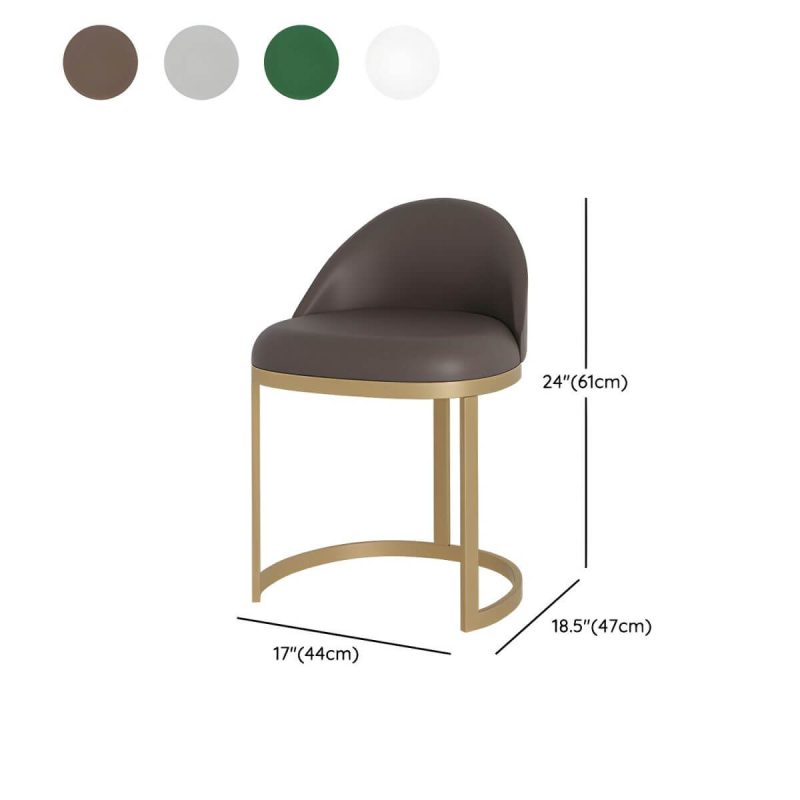 "Dimension of Elegant Upholstered Vanity Stool with Storage, Metal Frame and Contemporary Design - Green"