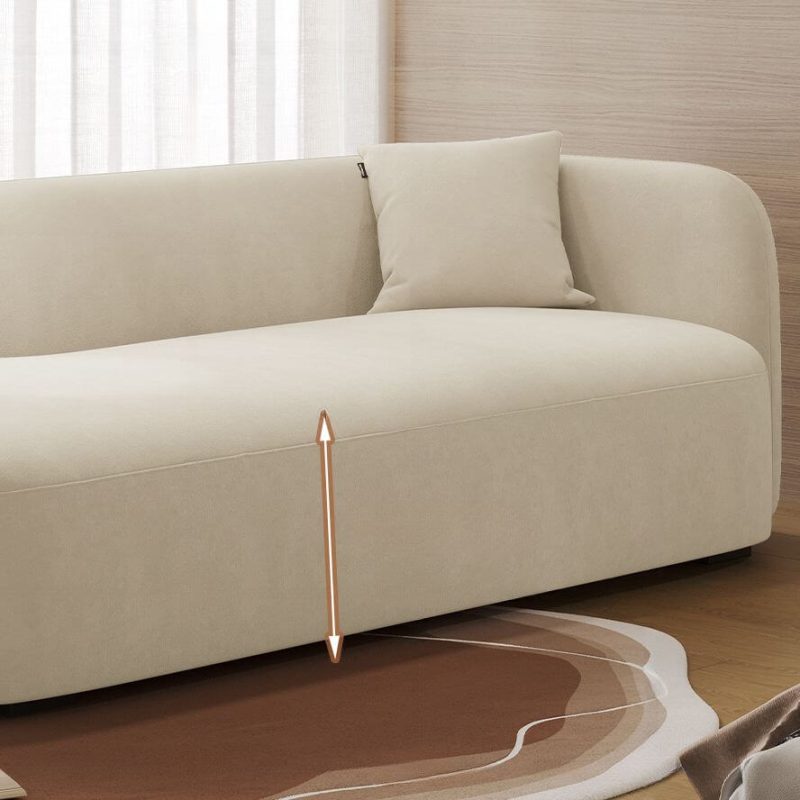 "Art Deco Chaise Armchair with Flannel Upholstery, Scratch-proofed and Pillow, Upholstered Left-hand Piece/Right-hand Piece - Orange Left-Arm Chaise"