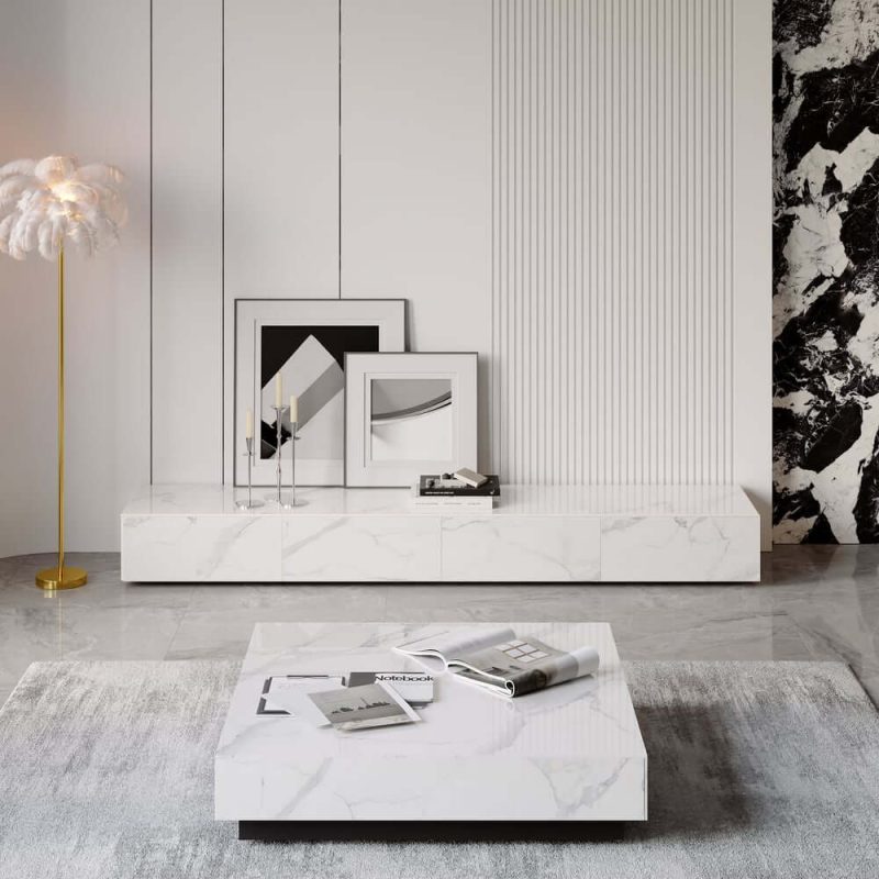 "79" Sintered Stone TV Stand with 4 Drawers"