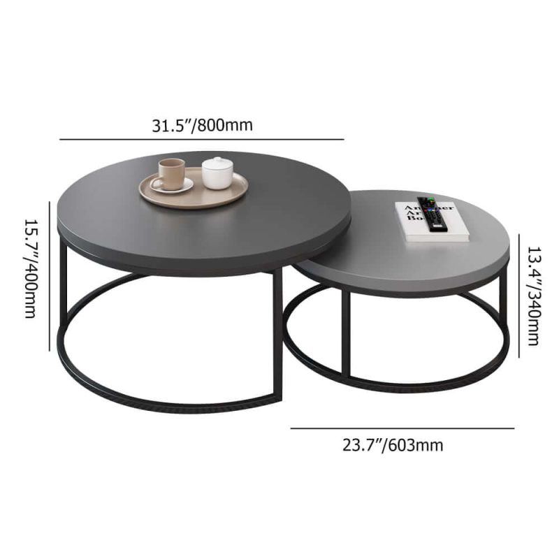 "Dimension of Fero Extendable TV Stand & Nesting Coffee Table Set"