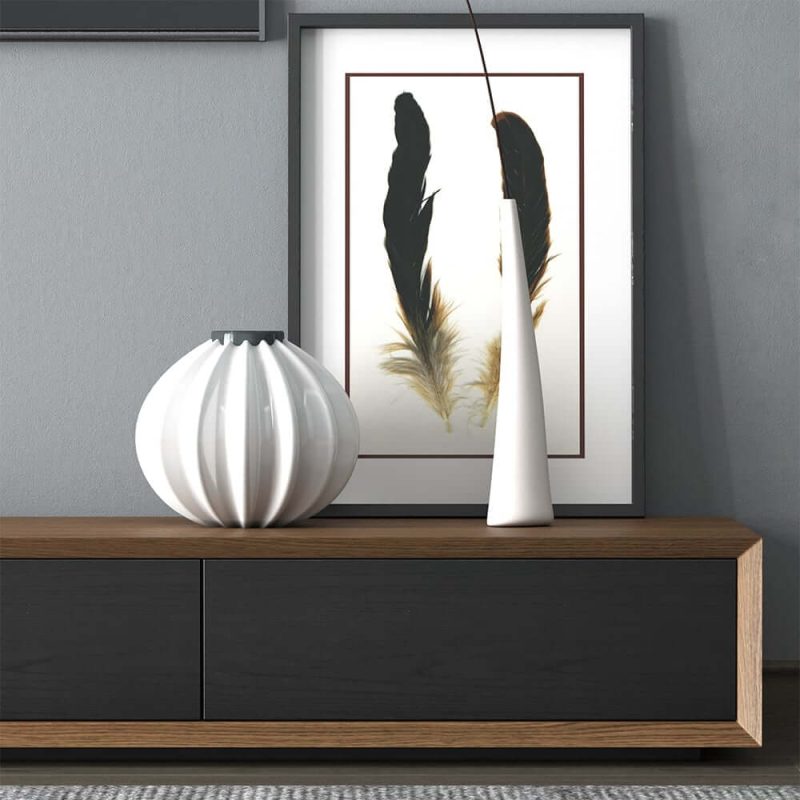 "Modern 71 Inch Walnut TV Stand Rectangle Media Stand Walnut TV Console with 3 Drawers"
