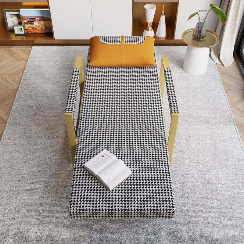 "77" Twin Linen Convertible Sleeper Sofa Bed Chair"