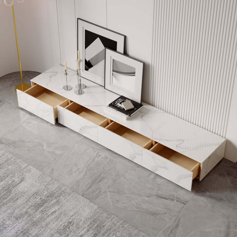 "79" Sintered Stone TV Stand with 4 Drawers"