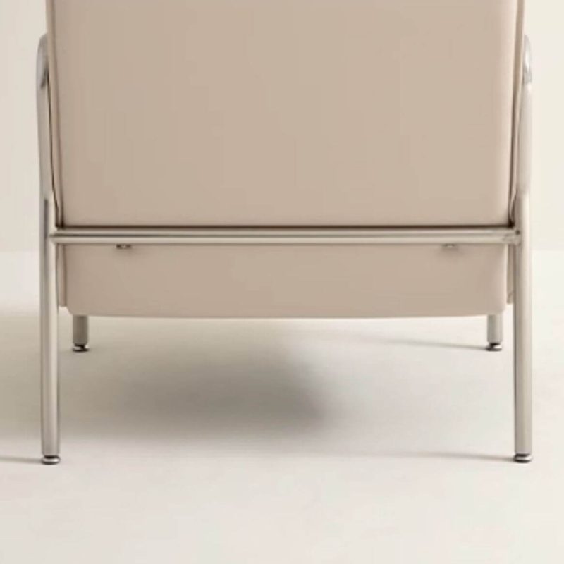 "Tangerine Cushioned Back Arm Chair with Solid Color Pattern and Simplistic Style, Orange, Eco-Leather"