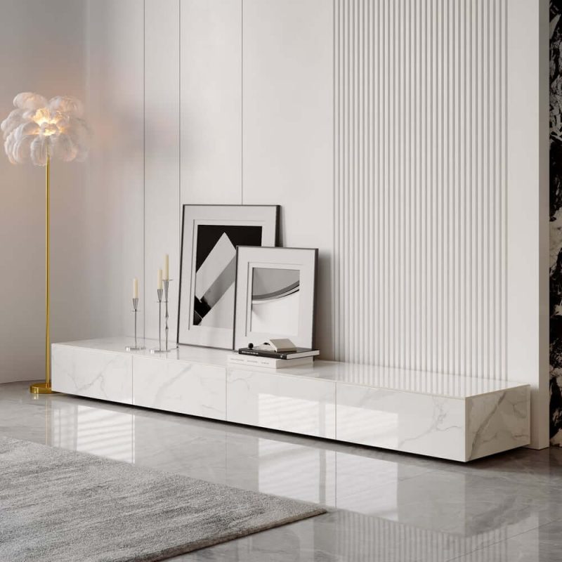 "87" Sintered Stone TV Stand with 4 Drawers"
