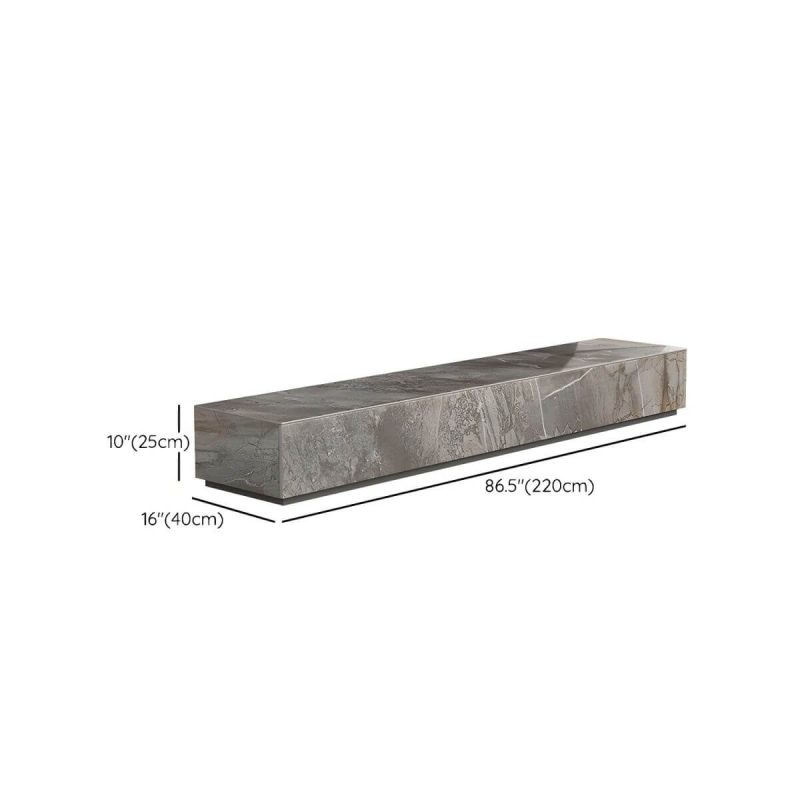 "Dimension of Brown Stone TV Stand Console Contemporary Media Console with Drawers - 87"L x 16"W x 10"H"