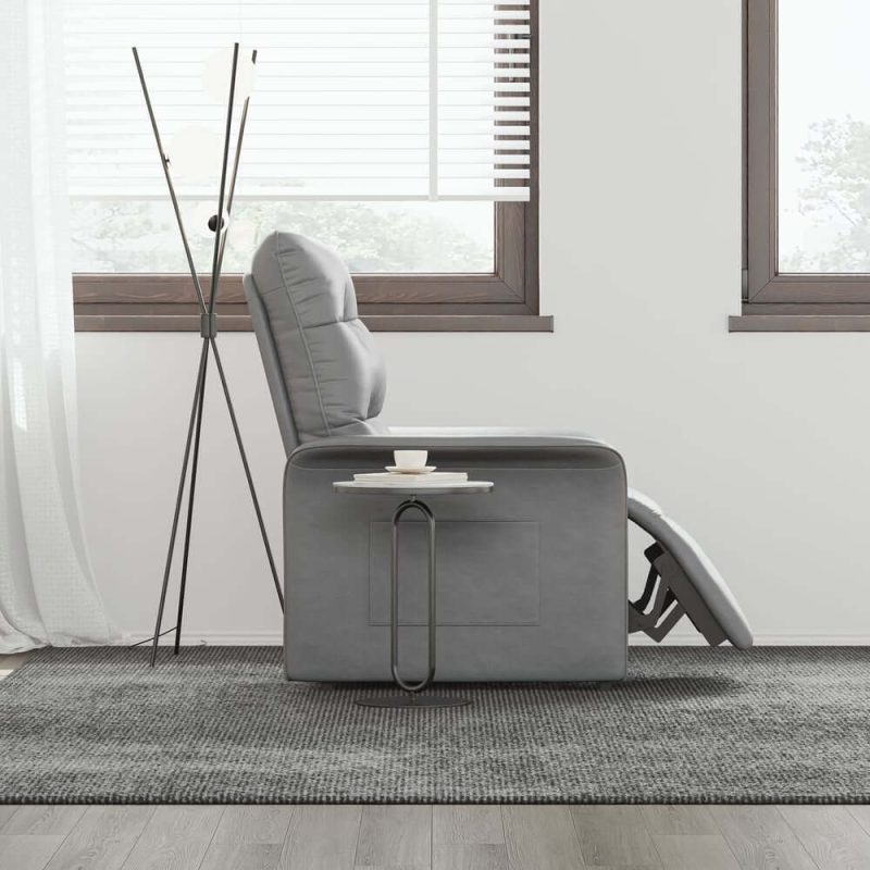 "Leather Power Recliner Accent Chair with Side Pocket"