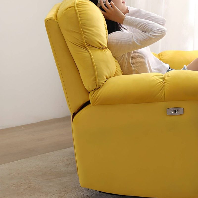 "Scandinavian Upholstery Chair Velvet Standard Recliner with Independent Foot - Green Standard (No Motion) Power - Push Button"