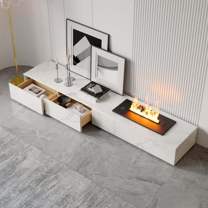 "87" Sintered Stone Electric Fireplace Humidifier TV Stand"
