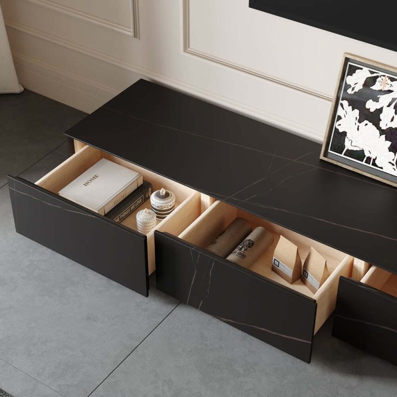 "79" Sintered Stone TV Stand with 4 Drawers"