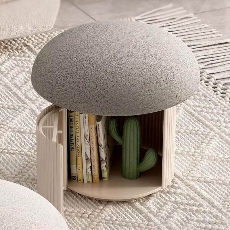 "Upholstered Swivel Vanity Stool with Storage, Metal Frame, and Tall Height - Orange"