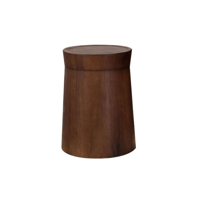 "Small Cottage Round Wood Side Table Tray Top in Walnut"