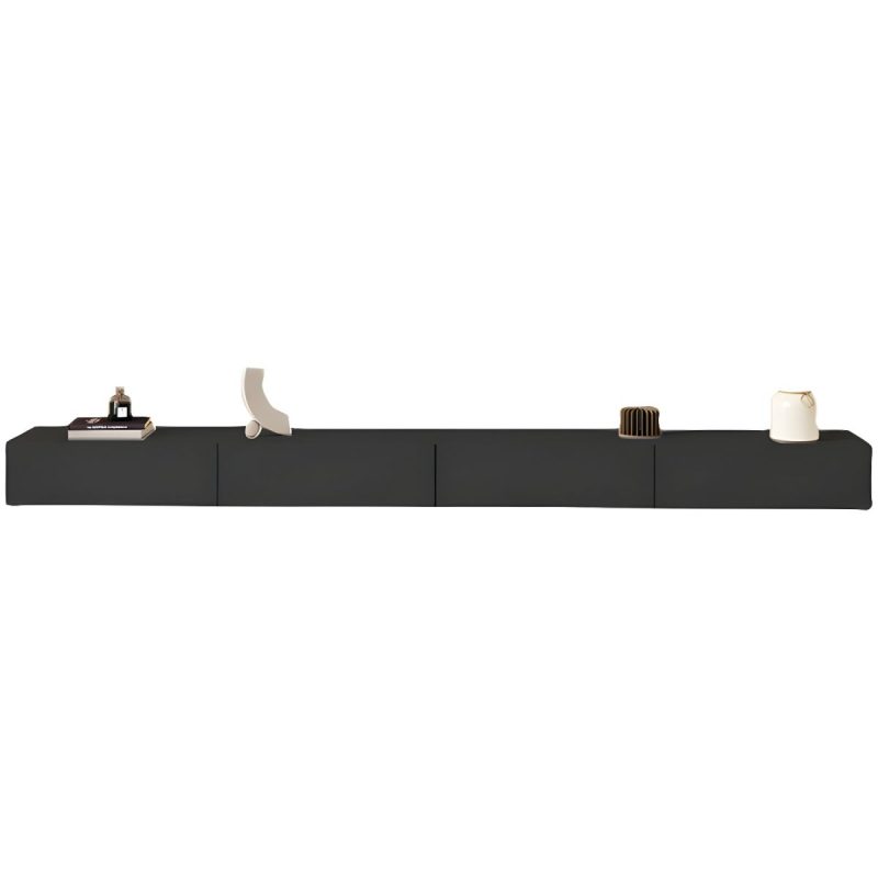 "Contemporary Media Console Wood Floating TV Stand with Doors - White 94.5"L x 14"W x 10"H"