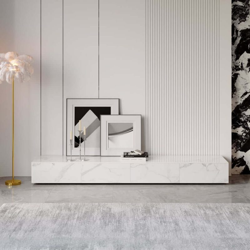 "79" Sintered Stone TV Stand with 4 Drawers"