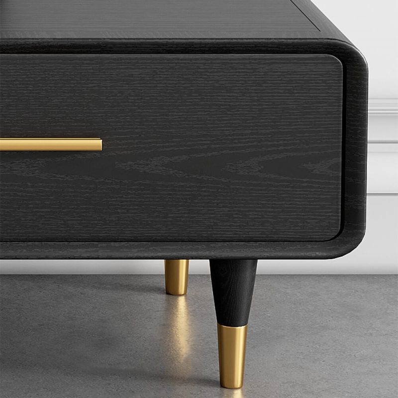 "Modern 63 Inch Black TV Stand Rectangle Media Stand Wood TV Console with 3 Drawers"