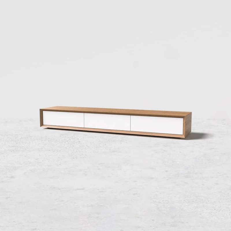 "Morami Modern 1800mm White TV Stand Rectangle Media Stand TV Console with 3 Drawers"