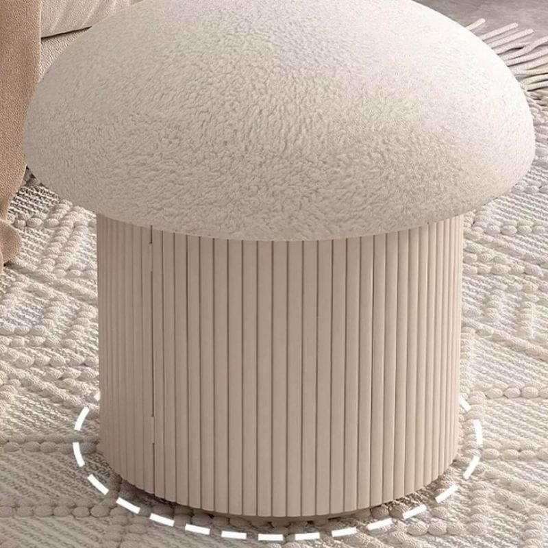 "Upholstered Swivel Vanity Stool with Storage, Metal Frame, and Tall Height - Grey"