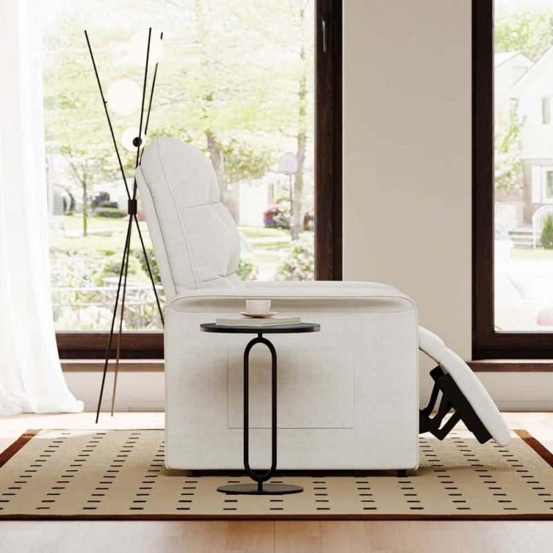 "Velvet Power Recliner Accent Chair with Side Pocket"