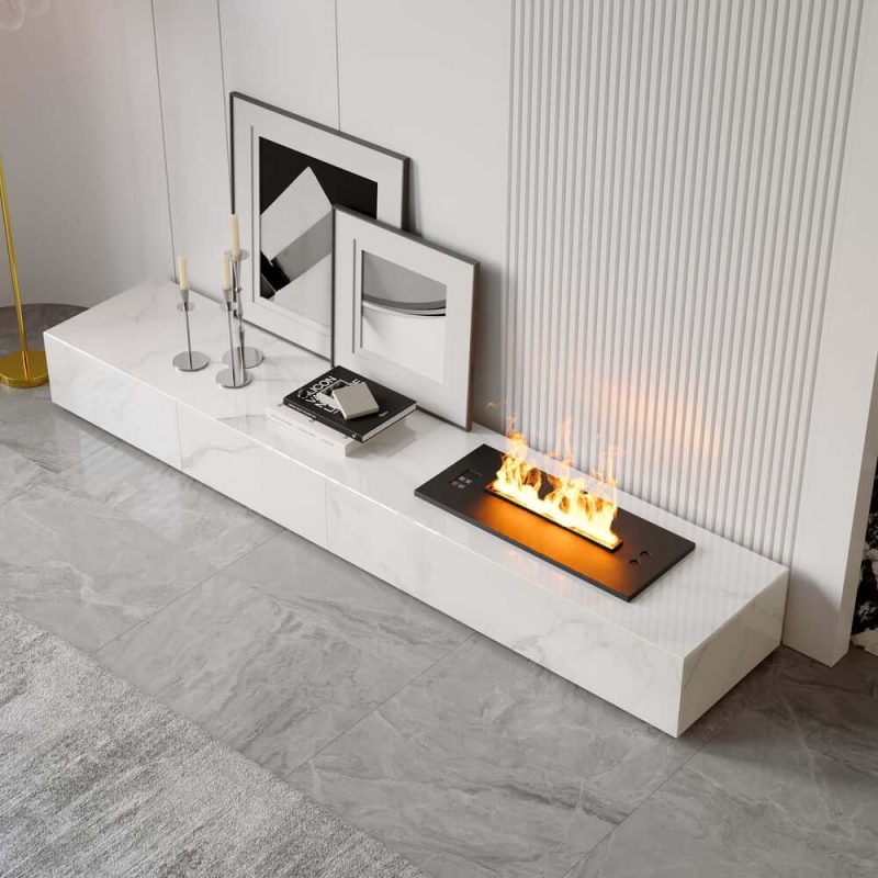 "87" Sintered Stone Electric Fireplace Humidifier TV Stand"