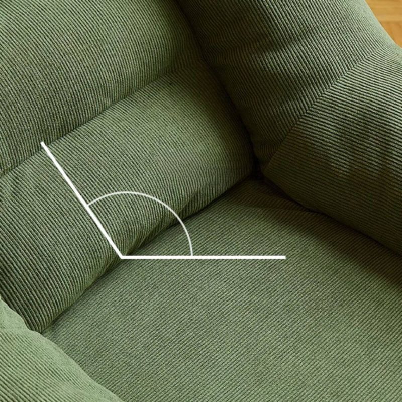 "Solid Color Bean Chair with Removable Cover, Bean Bag Chair, Seats 1, Corduroy, Green, Expanded Polystyrene Beans, Green"