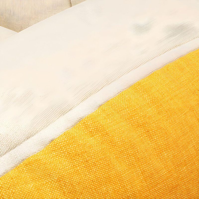 "Large White Linen Bean Bag Sofa Pre-Filled with Expanded Polystyrene Beans for Comfortable Seating - Off-White"