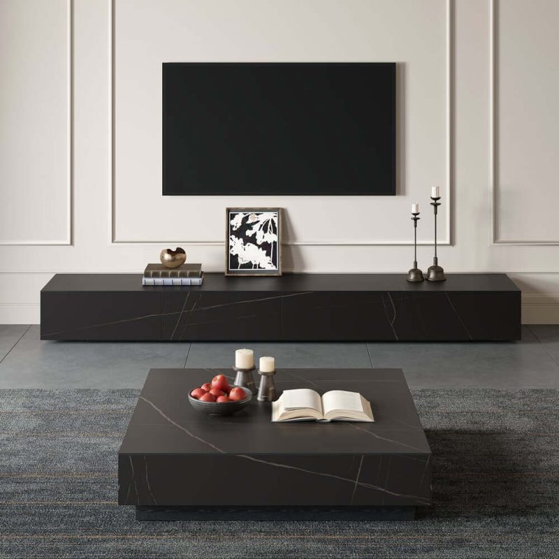 "87" Sintered Stone TV Stand with 4 Drawers"