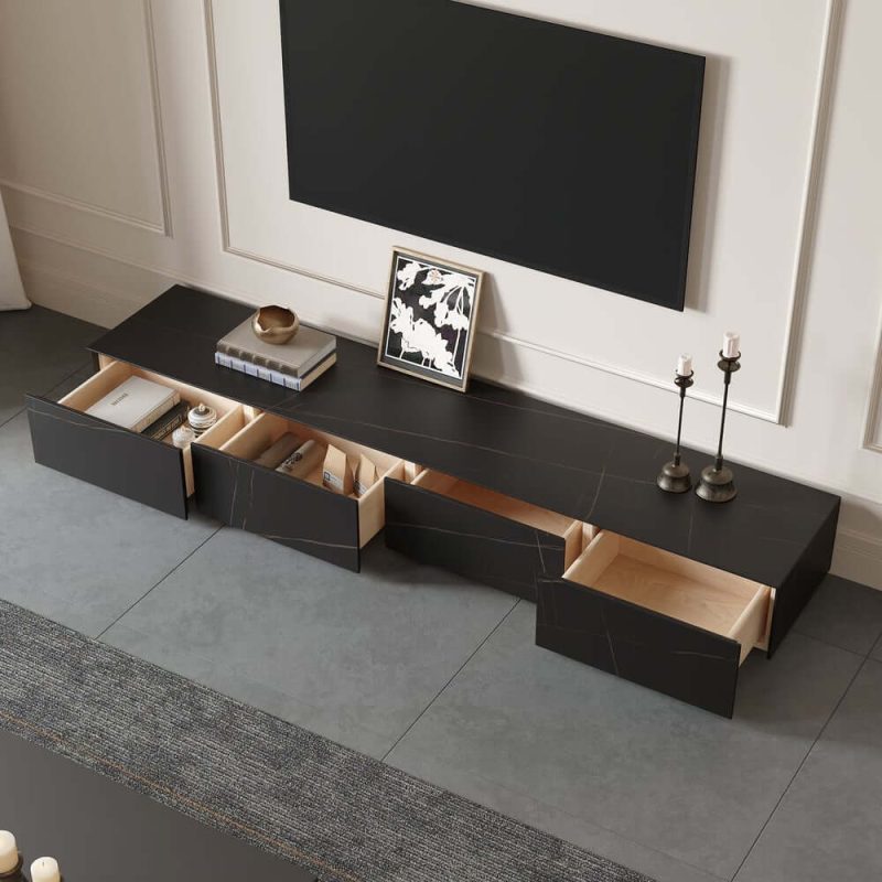 "79" Sintered Stone TV Stand with 4 Drawers"