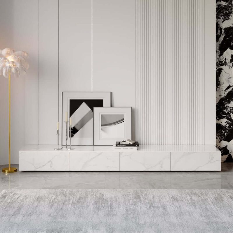 "87" Sintered Stone TV Stand with 4 Drawers"