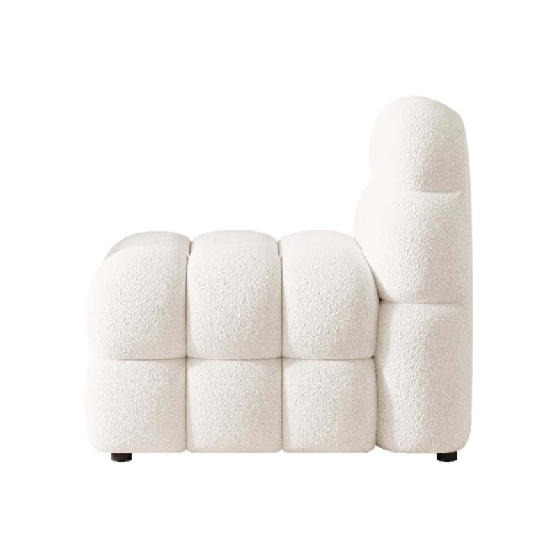 "Modern Off-White Cream Boucle Accent Chair Cloud Lounge Chair Soft Cushion"