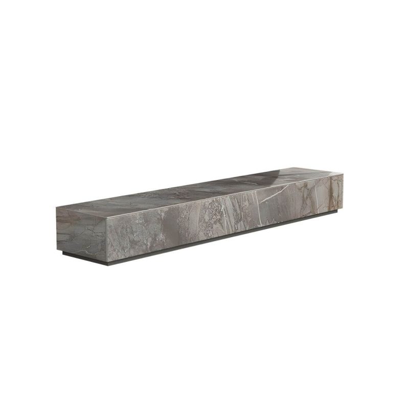 "Brown Stone TV Stand Console Contemporary Media Console with Drawers - 79"L x 16"W x 10"H"