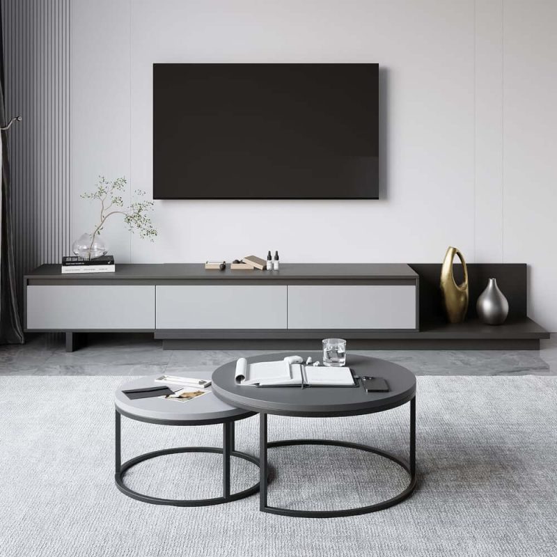 "Fero Extendable TV Stand & Nesting Coffee Table Set"