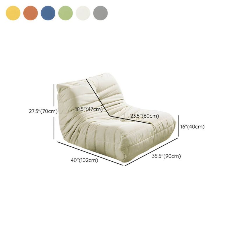 "Dimension of Suede Bean Bag Lounger with Removable and Machine Washable Cover - Standard Size - Ivory"