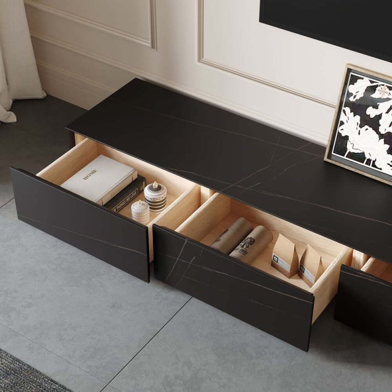 "87" Sintered Stone TV Stand with 4 Drawers"