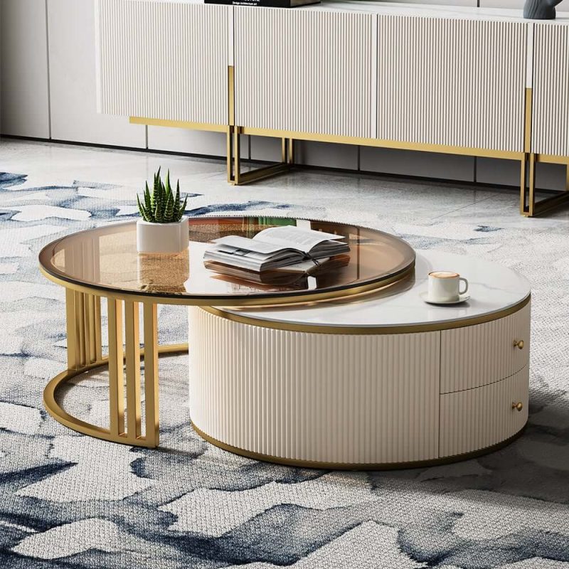 "Grovyn 86.6" TV Stand & Nesting Coffee Table Set"