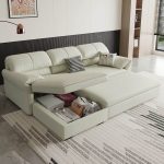 "Seats 5 L-Shape Left Corner Sectional with Under-seat-storage, Tech Cloth, 138"L x 63"W x 37"H"