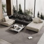"Black Button-tufted Sofa, Horizontal, Straight Shape, Black, Interface Genuine Leather, 132"L x 44"W x 31"H"