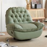 "Modern Standard Recliner with Tufted Design and Arm Compartment Storage - Beige Standard (No Motion)"