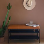 "Modern Faux Leather Rectangle Ottoman with Storage - Versatile and Stylish Furniture Piece for Home - Brown/ White 4 Piece Set"