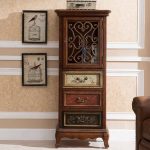 "Industrial Solid Wood Accent Cabinet Home Rectangle Storage Cabinet - Blue"