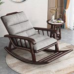 "Craftsman Walnut Lumber Rocking Chair, Beige, Rocking Chair"