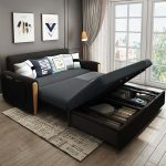 "82" Queen 3-Seater Linen Convertible Sleeper Sofa"