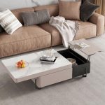 "Square Board Game Coffee Table with Lift Top, 2 Drawers for Living Room, 41"L x 28"W x 15"H"