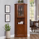 "Traditional Living Room Accent Cabinet with Light, 20"L x 20"W x 71"H, Drawer Not Included"